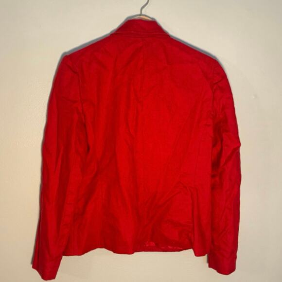 Vintage 90s Women's Bridgewater 100% Linen Classics Red Jacket Size 6 100% Linen - Picture 4 of 4